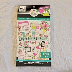 NWT 613pcs The Happy Planner Colorful Florals Sticker Pack